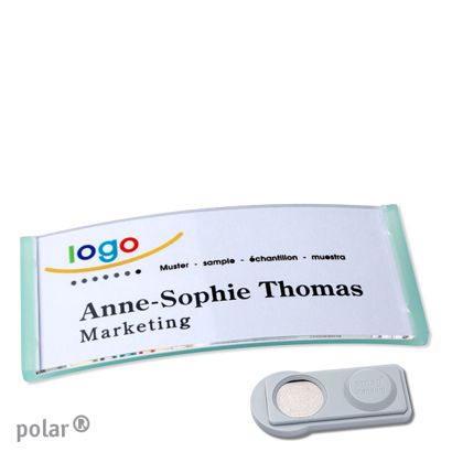 Namensschilder polar® quick-print Magnet smag® Magnet | transluzent, grün | 74 x 34 mm