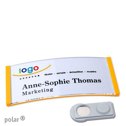 Namensschilder polar® quick-print Magnet smag® Magnet | gelb | 74 x 34 mm
