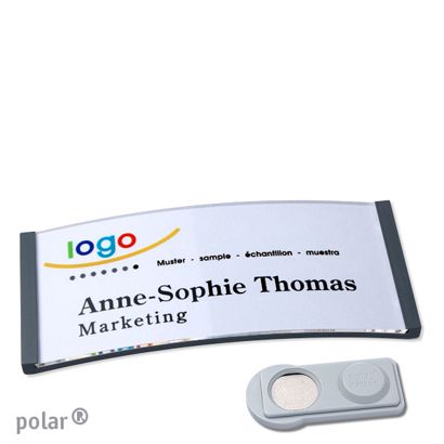 Namensschilder polar® quick-print Magnet smag® Magnet | anthrazit | 74 x 34 mm