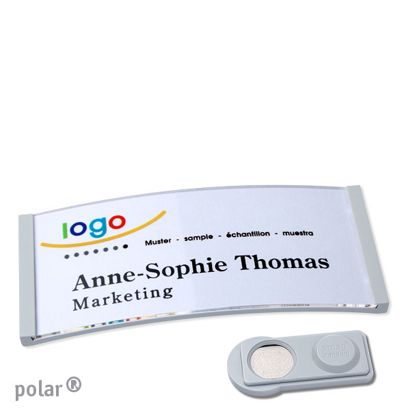 Namensschilder polar® quick-print Magnet smag® Magnet | hellgrau | 74 x 34 mm