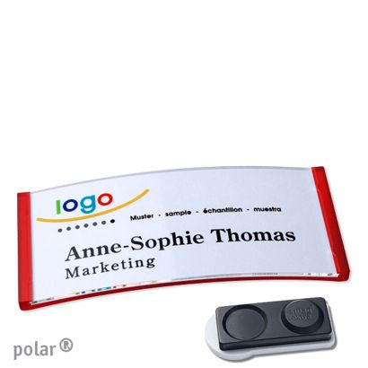 Namensschilder polar® quick-print Magnet smag® Magnet, extra stark | transluzent, rot | 74 x 34 mm