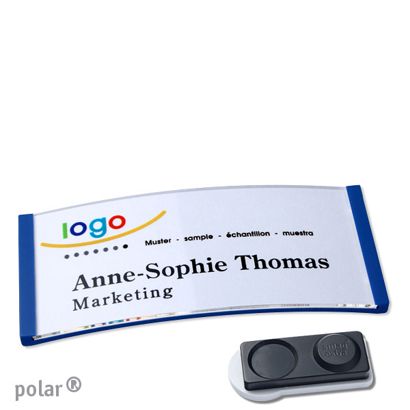 Namensschilder polar® quick-print Magnet smag® Magnet, extra stark | blau | 74 x 34 mm