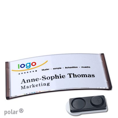 Namensschilder polar® quick-print Magnet smag® Magnet, extra stark | transluzent, anthrazit | 74 x 34 mm