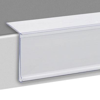 Scannerschiene HE, selbstklebend, 15° Lesewinkel 39 mm | 100 mm | transparent  | zum Kleben (Standardklebeband)  | Kleber unten 