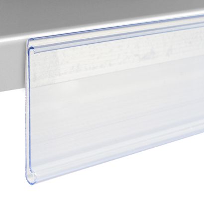 Scannerschiene DBR, selbstklebend, mit Griffkante 18 mm | 1000 mm | transparent  | zum Kleben (Schaumklebeband) 