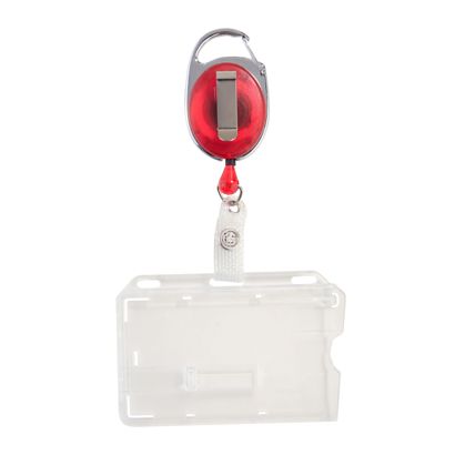 Kartenhalter mit Jojo 1 Schieber | rot, transparent