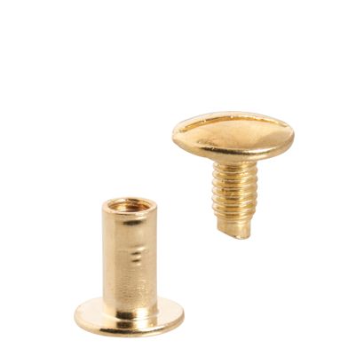 Buchschrauben, Messing 13 mm | Hülse glatt, Schraube geschlitzt 