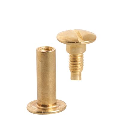 Buchschrauben, Messing Hülse glatt, Schraube geschlitzt | 18 mm