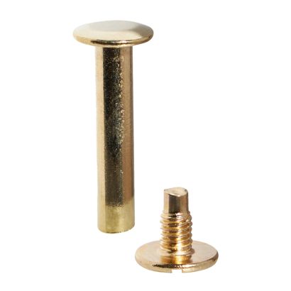 Buchschrauben, Messing 27 mm | Hülse glatt, Schraube geschlitzt 