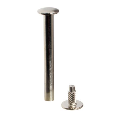 Buchschrauben mit Einpresskopf, vernickelt 55 mm