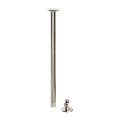 Vis de reliure avec tête avec tige filetée, nickelé 110 mm