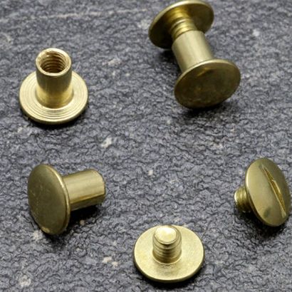 Buchschrauben, Messing Hülse glatt, Schraube geschlitzt | 9 mm