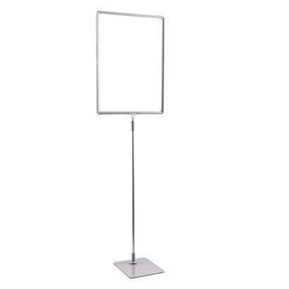 Cadre pour affiche avec pied et support (kit) A3 gris  | surface d'appui: gris  | Tige aluminium téléscopique longueur 600 - 900 mm 