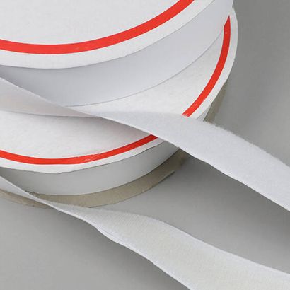 Klettband selbstklebend, Set aus 25 m Flauschband und 25 m Hakenband 50 mm | weiß 