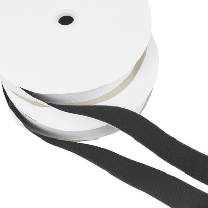 Klettband selbstklebend, Set aus 25 m Flauschband und 25 m Hakenband 50 mm | schwarz 