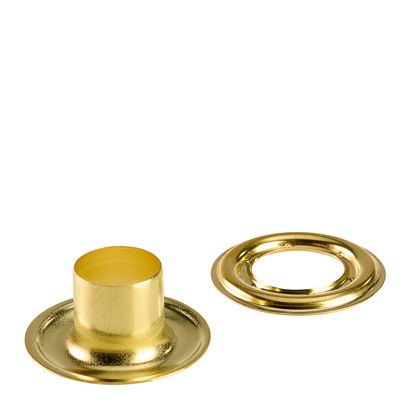 Planenösen, rostfrei, selbstschneidend, Messing gold | Rundösen #3XL (⌀ 11,3 mm) mit 11,5 mm extra langem Schaft