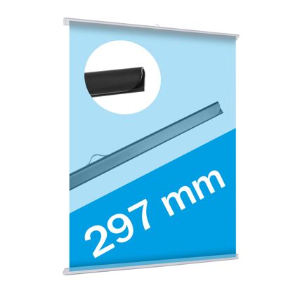 Posterschienen Kunststoff, zum Einschieben 1 Aufhänger | transparent | 297 mm