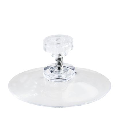 Saugnäpfe mit Rändelmutter Rändelmutter aus transparentem Kunststoff | 40 mm | M4, 10 mm lang