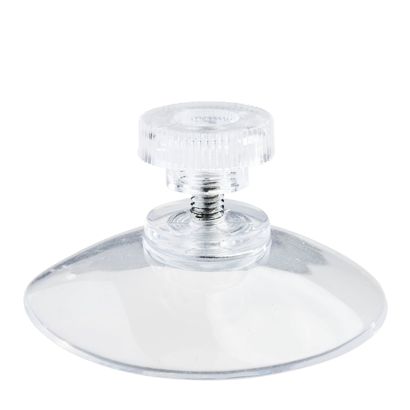 Ventouses avec écrou 50 mm | M4, longueur 6 mm  | écrou moleté en plastique transparent 