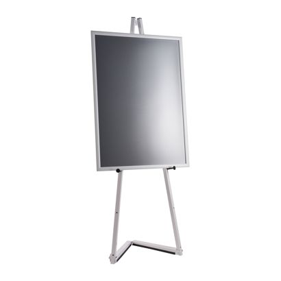 Mobile Staffelei aus Aluminium mit Klapprahmen weiß | A1 594 x 841 mm | 1.500 mm