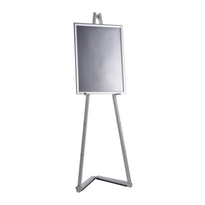 Mobile Staffelei aus Aluminium mit Klapprahmen silber | A2 420 x 594 mm | 1.500 mm