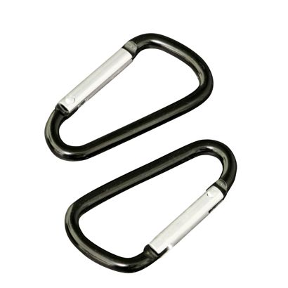 Karabinerhaken, Aluminium schwarz | 75 mm