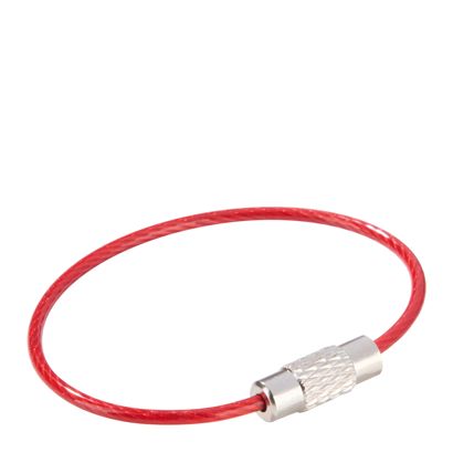 Drahtseilverbinder mit Drehverschluss, farbig ummantelt rot | 110 mm