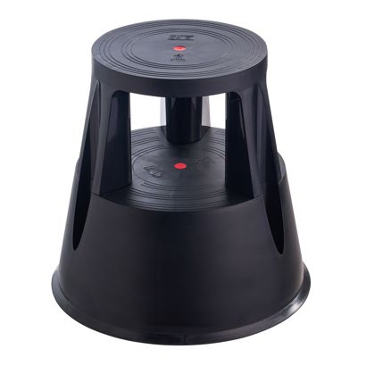 Rollhocker Kunststoff, 2 Stufen schwarz 