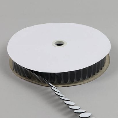 Klettpunkte oval, paarweise Haken und Flausch schwarz  | Rolle mit 1.700 Paar 