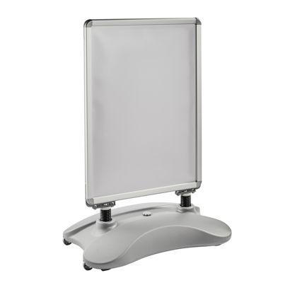 Kundenstopper A1 STORM-STOP Lite mit Wassertank, windfest, 32 mm Profil, runde Ecken 