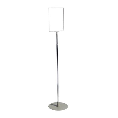 Présentoir sur pied, réglable en hauteur, A4, argent 