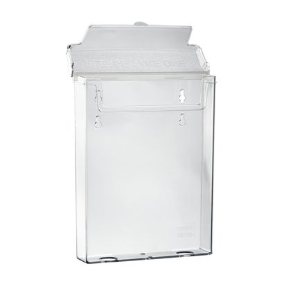 Prospektbox wetterfest mit Deckel, Polystyrol, transparent, robust, Taymar A5                                                                                                                                