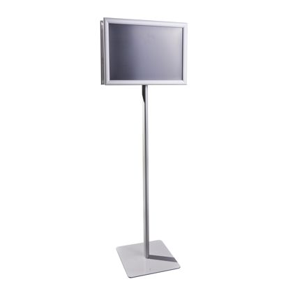 Présentoir sur pied CLASSIC A3 double face avec cadre clic clac, argent null