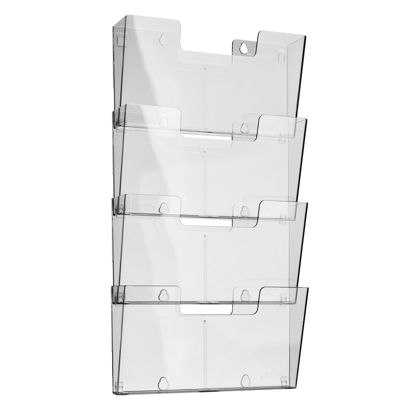 Wandprospekthalter, Polystyrol, transparent PTXK Querformat | A4