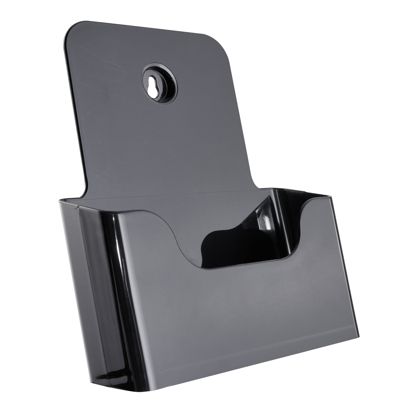 Prospekthalter Wand/ Stand, Polystyrol, transparent PTXD 1 x schwarz | A5