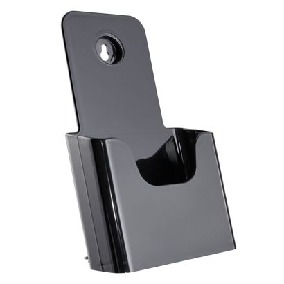 Prospekthalter Wand/ Stand, Polystyrol, transparent PTXD 1 x schwarz | 1/3 A4
