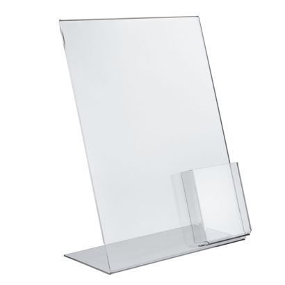 L-Aufsteller mit Extrafach PREMIUM, Acryl Hochformat | A3 + 1/3A4