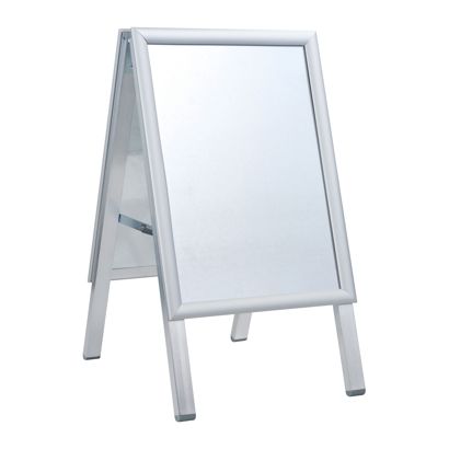 Stop-trottoir SOLID-STOP A3 pour l'extérieur, profil de 25 mm, coins en onglet Format vertical  | argent 