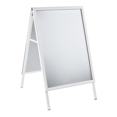 Kundenstopper A1 Outdoor SOLID-STOP Gehrung | weiß | 32 mm