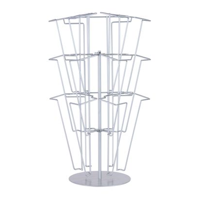 Porte-brochures de table JACKSON, pivotant, métal, argent, 9 x A4 
