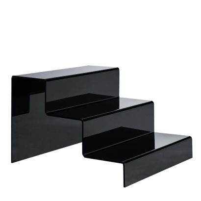 Deko Treppe, Acryl schwarz | 300 x 215 x 333 mm | 3-stufig