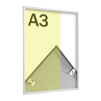Cadre photo en aluminium, styrène transparent A3 29,7 x 42 cm  | argent  | mat 