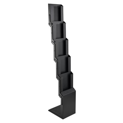 Prospektständer CONCORD faltbar, 5x A4 mit Tasche, schwarz schwarz 