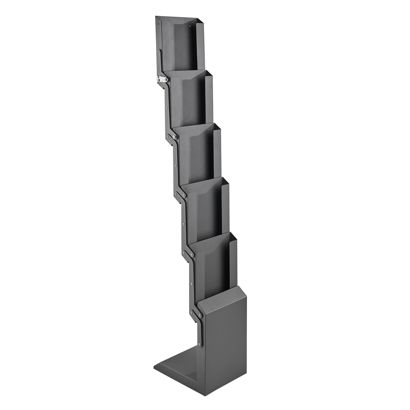Prospektständer CONCORD faltbar, 5x A4 mit Tasche, silber silber 