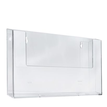 Porte-brochure mural, polystyrène, transparent, Taymar 1 x format paysage | A4