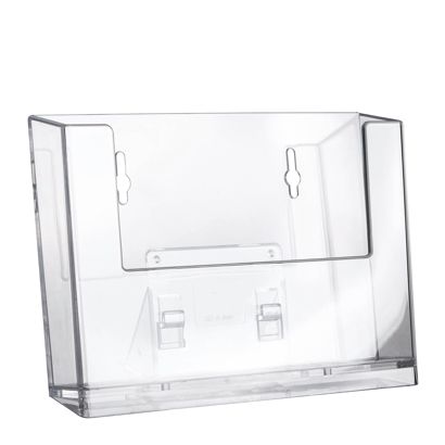 Prospekthalter Wand/ Stand, Polystyrol, Taymar 1 x Querformat | A6
