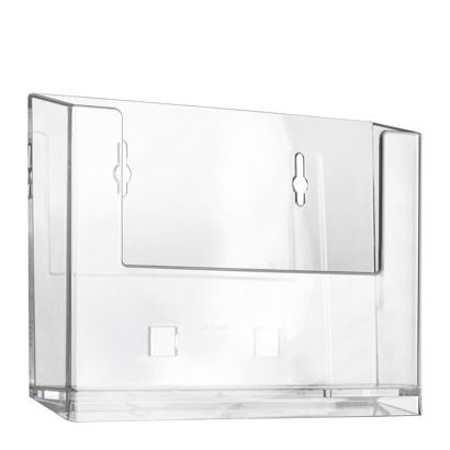 Wandprospekthalter, Polystyrol, transparent, Taymar 1 x Querformat | A6