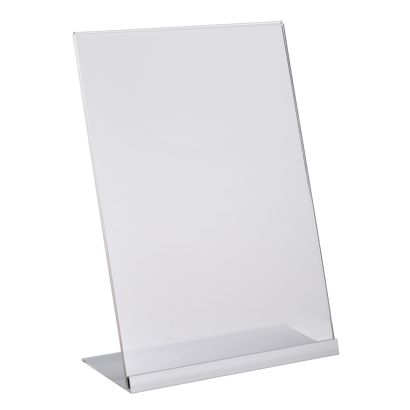 L-Aufsteller Acryl mit Aluminiumfuß A4  | transparent|silber 