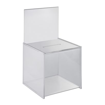 Spendenbox, mit Infoschild 203x375 mm, Acryl 