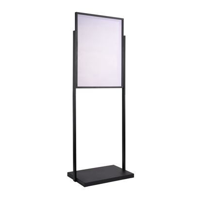Porte-affiche sur pied, double face A1, EDGE noir  | pour 2 affiches 